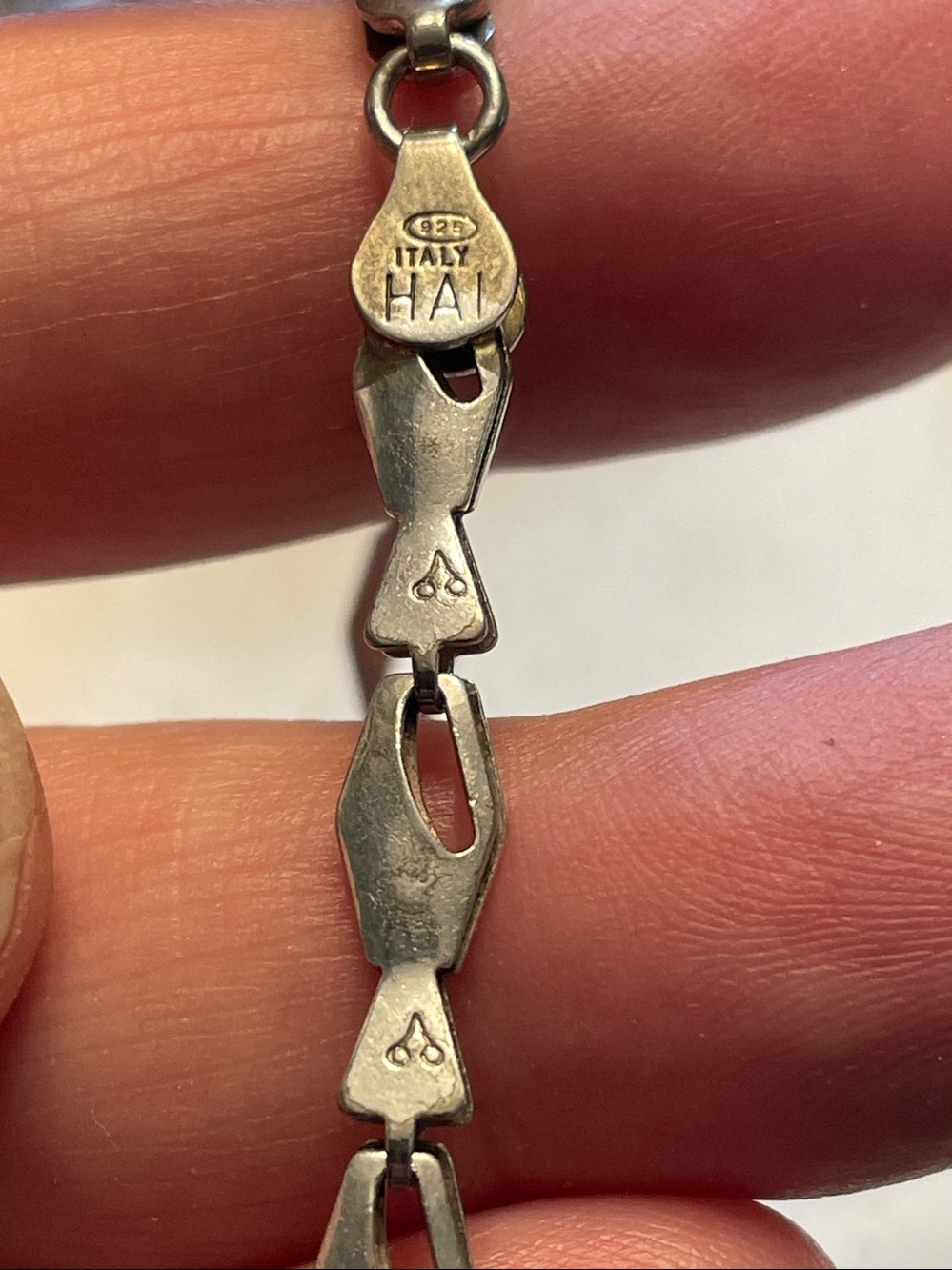 VINTAGE Italian Sterling Silver Star Link Bracelet - Picture 3 of 5